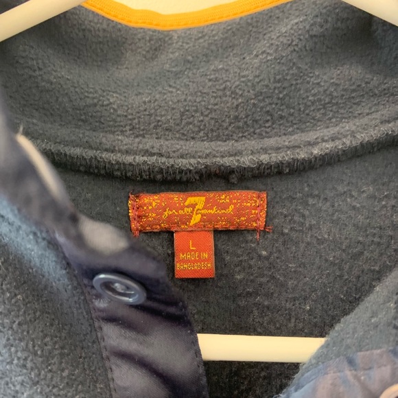 ⚡️NWOT⚡️7 FOR ALL MANKIND UNISEX HALF BUTTON COLLARED SWEATSHIRT/PULLOVER - Picture 3 of 7